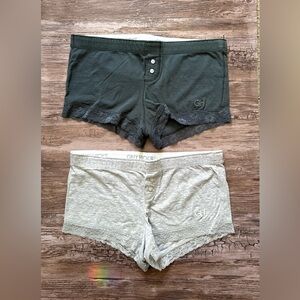 Gilly Hicks Lace Trim Shorts Size M, Set of 2: Dark & Light Gray